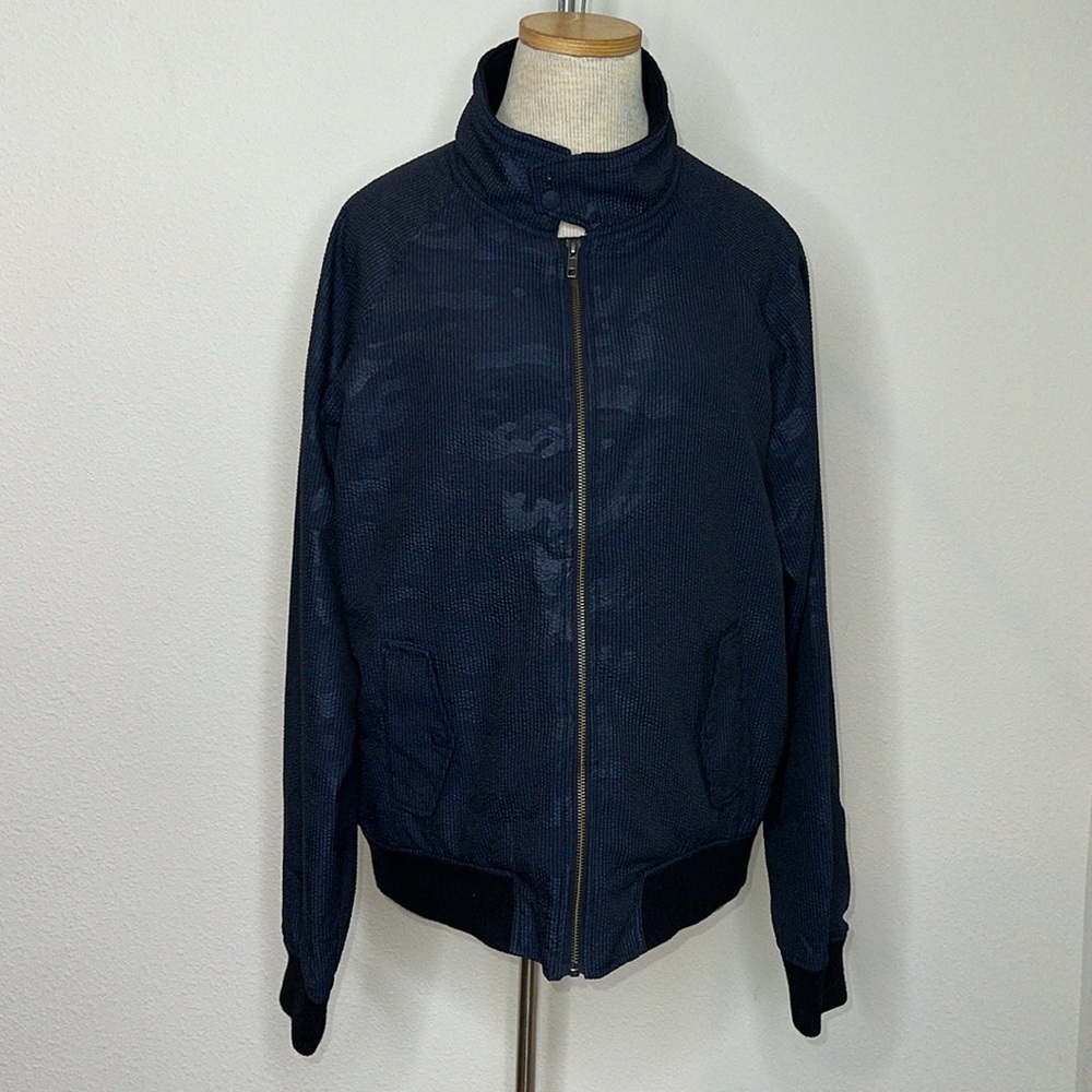 Nifty Genius Harrington Seersucker Camo Jacquard Bomber Jacket
